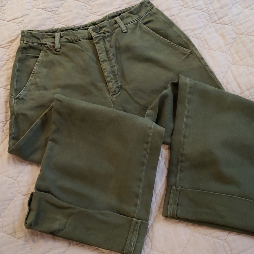 High Waist Olive Green Pants